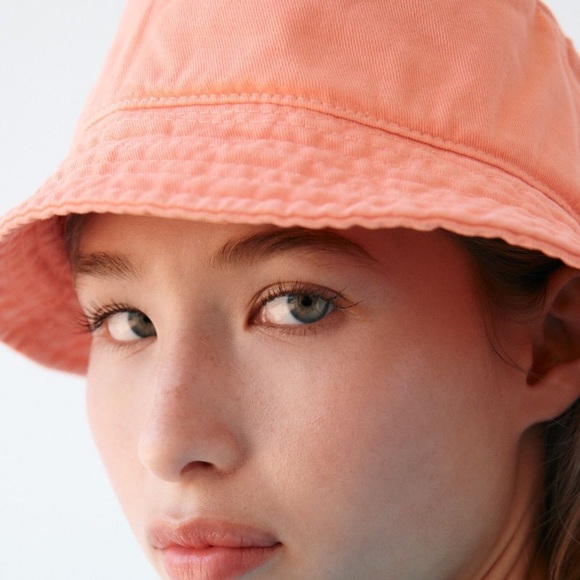 🌹NWT. Zara Orange Cotton Bucket Hat. Size M. - Picture 3 of 10